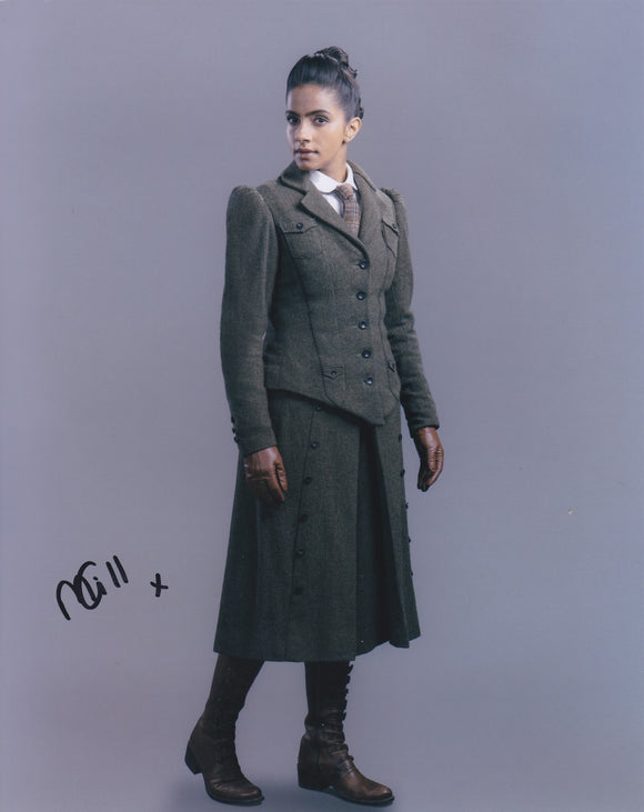 Mandip Gill 10x8 signed in Black Doctor who