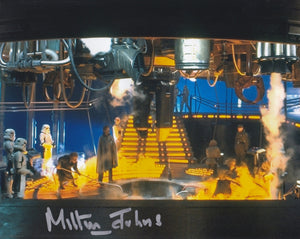 Milton Johns signed in Silver Empire Strikes Back