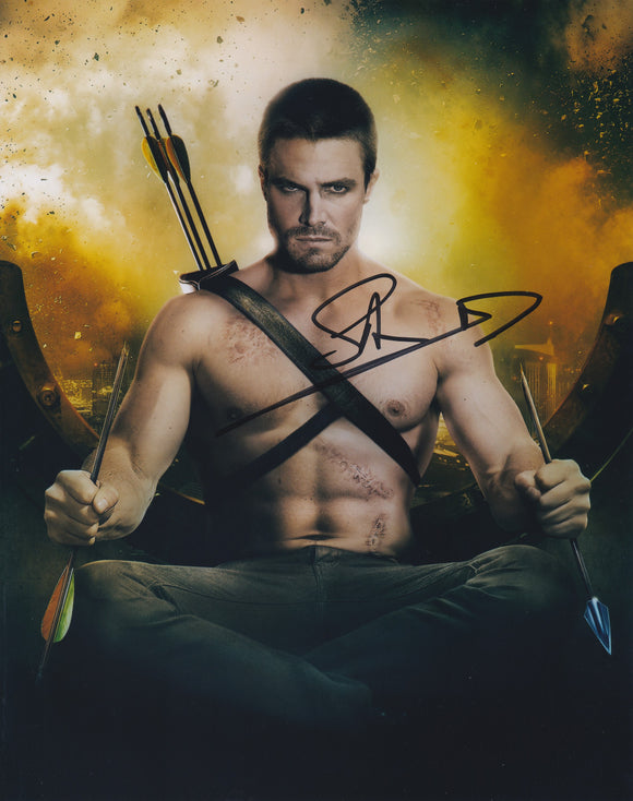 Stephen Amell 10x8 signed in silver Arrow