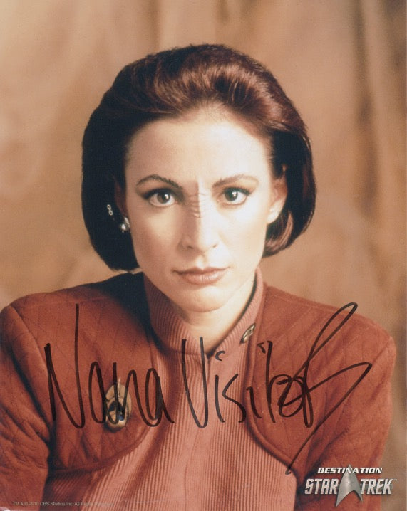 Nana Visitor 10x8 signed in black DST Official Picture