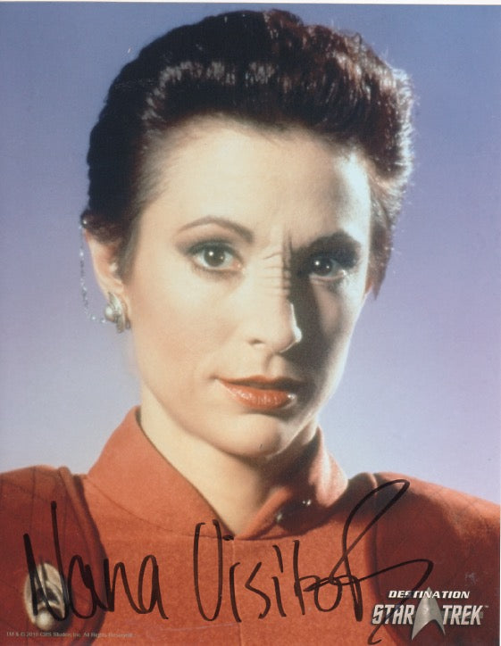 Nana Visitor 10x8 signed in black DST Official Picture