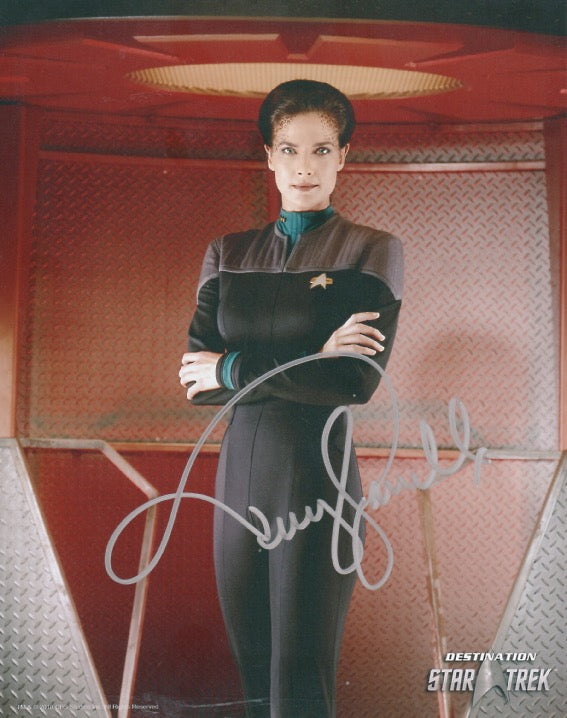 Terry Farrell 10x8 signed in silver DST Official Picture